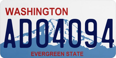 WA license plate ADO4094
