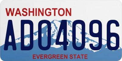 WA license plate ADO4096