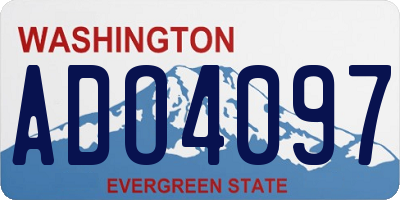 WA license plate ADO4097