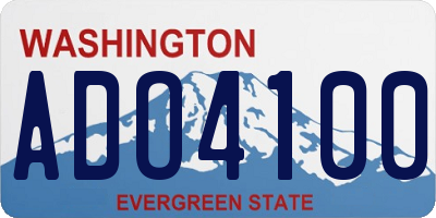 WA license plate ADO4100