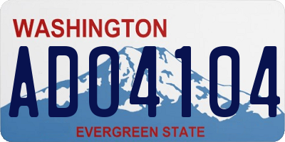 WA license plate ADO4104