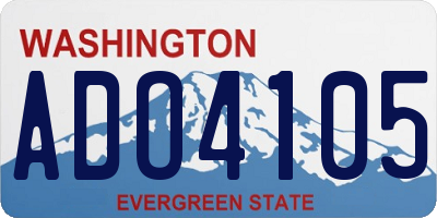 WA license plate ADO4105