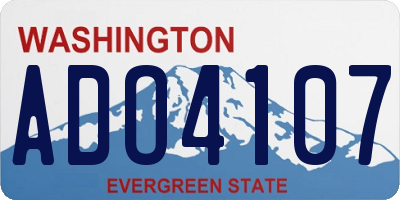 WA license plate ADO4107