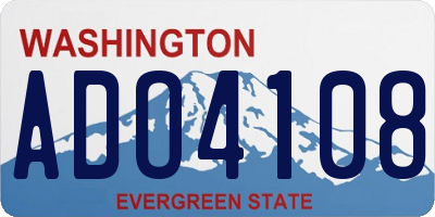 WA license plate ADO4108