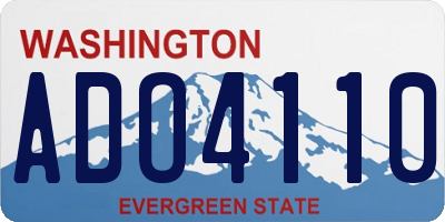 WA license plate ADO4110