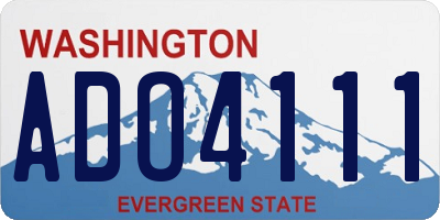WA license plate ADO4111