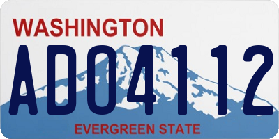 WA license plate ADO4112