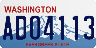 WA license plate ADO4113