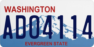 WA license plate ADO4114
