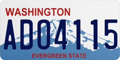 WA license plate ADO4115
