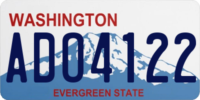 WA license plate ADO4122
