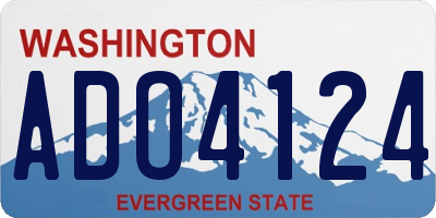 WA license plate ADO4124
