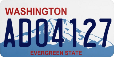WA license plate ADO4127