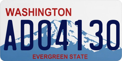 WA license plate ADO4130