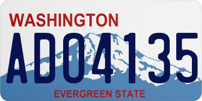 WA license plate ADO4135