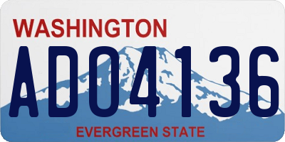WA license plate ADO4136