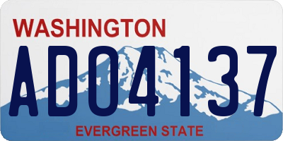 WA license plate ADO4137