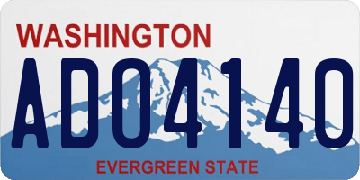 WA license plate ADO4140