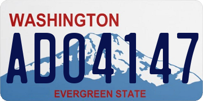 WA license plate ADO4147