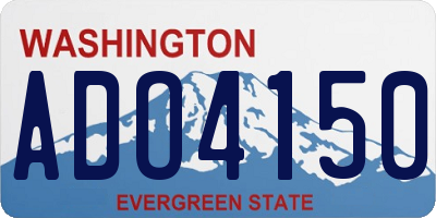 WA license plate ADO4150