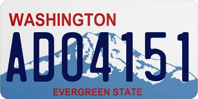 WA license plate ADO4151