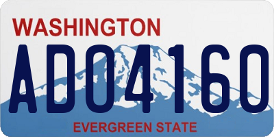 WA license plate ADO4160