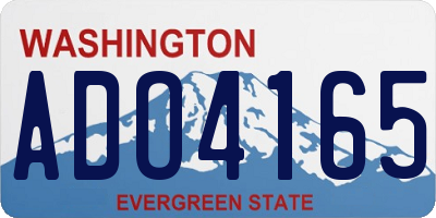 WA license plate ADO4165