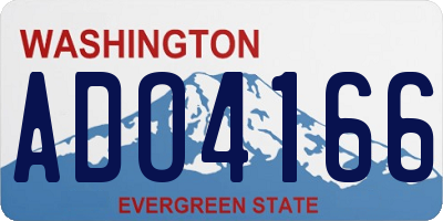 WA license plate ADO4166