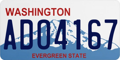 WA license plate ADO4167