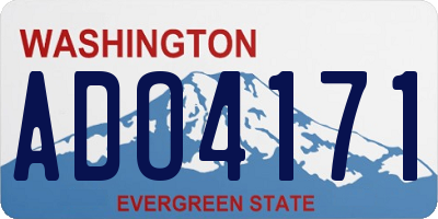 WA license plate ADO4171