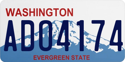 WA license plate ADO4174