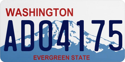 WA license plate ADO4175