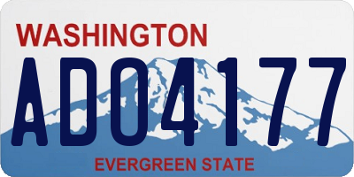 WA license plate ADO4177