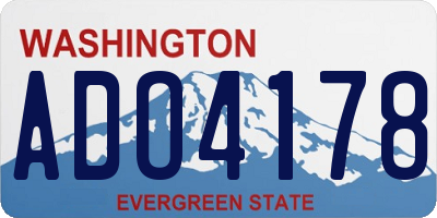 WA license plate ADO4178