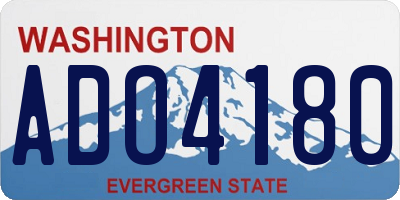 WA license plate ADO4180
