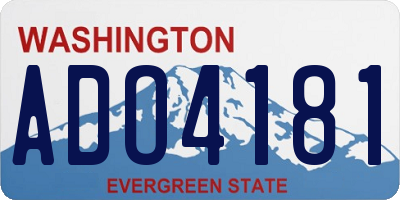 WA license plate ADO4181