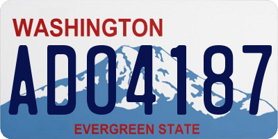 WA license plate ADO4187