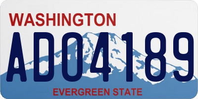 WA license plate ADO4189