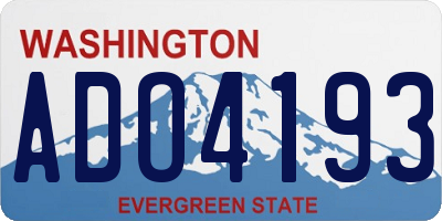 WA license plate ADO4193