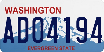 WA license plate ADO4194