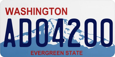 WA license plate ADO4200