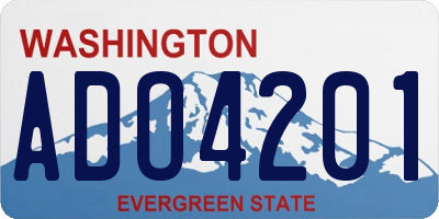 WA license plate ADO4201