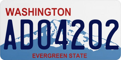 WA license plate ADO4202