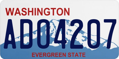 WA license plate ADO4207