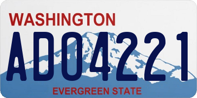 WA license plate ADO4221