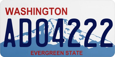 WA license plate ADO4222