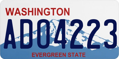 WA license plate ADO4223