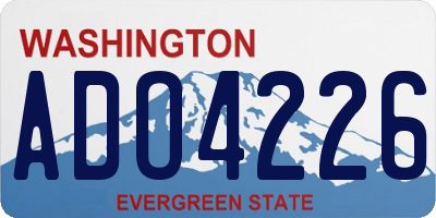 WA license plate ADO4226
