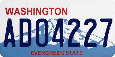 WA license plate ADO4227