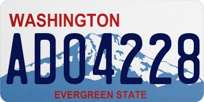 WA license plate ADO4228